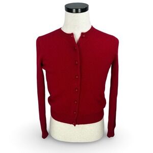 WILT 100% Cashmere Sweater Button Up Cardigan Red Women's Small